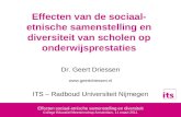 Geert Driessen (2011) Effecten van de sociaal-etnische samenstelling en diversiteit van scholen op onderwijsprestaties.