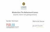 Masterclass The Behavioural Lenses - waarde creëren met gedragsontwerp - Zorg & ICT Beurs 2016 - Sander Hermsen & Mario de Zeeuw