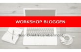 Workshop bloggen door Dimitri Lambermont
