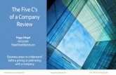 The Five C's of a Company Review by Peggy Klingel