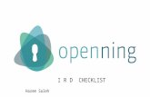 Opening checklist