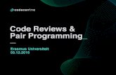 Code reviews and pair programming