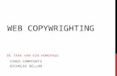 Web copywrighting presentatie Nicholas Bellon - Vince-Paolo Campforts