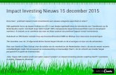 Impact investing nieuws 15 december 2015