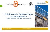 Publiceren in Open Access (op Windesheim) : over open access en het auteurscontractenrecht