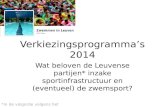 Zwemmen in Leuven - Overzicht verkiezingsprogramma's 2014