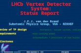 Vrije Universiteit amsterdam Milan, September 25, 2000 VELO System J.F.J. van den Brand LHCb Vertex Detector System: Status Report J.F.J. van den Brand.