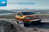 Nieuwe Dacia Duster · Dacia Duster De nieuwe Dacia Duster is overal in zijn element. De moderne, robuuste uitstraling en de verleidelijke kleur Oranje Atacama laten niemand koud.