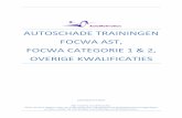 AUTOSCHADE TRAININGEN FOCWA AST, FOCWA … · kunnen herstellen 36 Tijdsduur 36 ... • Deze moduul wordt afgesloten met een BKS-toets aansluitend aan de training • Geldigheid van