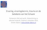 Ervaringskennis, trauma en het lichaamhulpverleningnaseksueelmisbruik.nl/wp-content/...en-het-lichaam.pdf · Belichamen en betekenis van het lichaam ... •Een autoritaire baas of