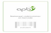 Nationaal codenummer en barcode - apb.be PARTNERS ACCESS DOC... · APB - Dienst Tarieven - Januari 2019 7 Voor de toekenning van een nationaal codenummer is specifieke informatie