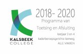 Woerden, september 2018 - kalsbeek.nl · De ll. kent de verschillende zintuigen. De ll. kent de werking en de bouw van oog en oor. De ll. kent de bouw van de huid en de zintuigen