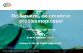 De actuaris, de creatieve probleemoplosser KAG 5 feb 2016.pdf · De actuaris, de creatieve probleemoplosser -Al 6 jaar het beste beroep- 5 en 6 februari 2016 NWD22 Jeroen Breen &