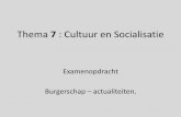 Thema 7 : Cultuur en Socialisatie · •Thema 4 Criminaliteit en veiligheid •Thema 5 Arbeid en verzorgingsstaat •Thema 6 Pluriforme samenleving ... op de waarden, opvattingen