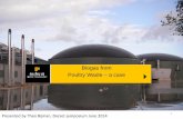 Biogas from Poultry Waste a case - dorset.nu · • Biogas from chicken litter will produce biogas with high H2S levels (>2000 ppm). • This is corrosive and needs to be removed