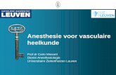 Anesthesie voor vasculaire heelkunde postoperatieve problemen • Neurologische evaluatie Cave DD/ ivm chirurgisch trauma thv – N. laryngeus recurrens (heesheid) – N. hypoglossus