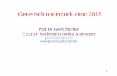 Prof Dr Geert Mortier Centrum Medische Genetica Antwerpen · Sequenering van het DNA (Sanger methode) 12. Karyotyping Sanger sequencin g Array Van eerste naar tweede generatie sequenering
