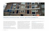 Staalconstructie voor groter balkon - normteq.nl · het aanbrengen van een stalen kolom tegen de gevel. Die werkt als een arm naar boven en/of naar onderen, waardoor het moment in