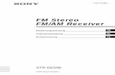 FM Stereo FM/AM Receiver - Sony DE · Vorbereitungen masterpage:Right lename[D:\Sony SEM ju\DATA_STR-DE598_revised3\J9050207_2549732431DE598_DENLSE\2549732431\01DE03CON_STR-DE598-CEL.fm]