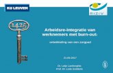 ontwikkeling van een zorgpad · Arbeidsre-integratie van werknemers met burn-out: ontwikkeling van een zorgpad Dr. Lotje Lambreghts Prof. Dr. Lode Godderis 21-09-2017