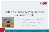 Feiten en fabels over het leren in de zorgpraktijk...Feiten en fabels over het leren in de zorgpraktijk HGZO-congres – 24 maart 2017 Prof. dr. Nynke van Dijk n.vandijk@amc.uva.nl