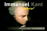 Immanuel Kant - Spinozalens · 2019-02-27 · Leven Immanuel Kant wordt algemeen als een van de allergrootste filosofen uit de geschiedenis beschouwd. Op tal van gebieden heeft hij