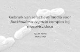 Gebruik van selectieve media voor - UZ Leuven · Gebruik van selectieve media voor Burkholderia cepacia complex bij mucoviscidose Apr. D. Kieffer 24/03/2009