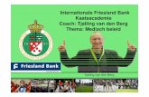 Internationale Friesland Bank Kaatsacademie Coach ... · •Medische werkgroep: bondsarts sportarts sportfysiotherapeut bondscoach coördinator TZ op het Bondsbureau. • De werkgroep