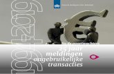 25 jaar meldingen ongebruikelijke transacties...FIU-Nederland ontvangt per etmaal gemiddeld 1200 tot 1400 meldingen van deze meldplichtige instellingen. In de eerste jaren kwamen de
