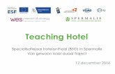 Teaching Hotel - Syntra Vlaanderen...Doelstelling Inrichten klas duaal leren als pilootproject ‘Teaching Hotel’ Doel = behalen volwaardig diploma 7de specialisatiejaar Hotelonthaal