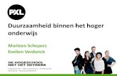 Duurzaamheid binnen het hoger onderwijs - Limburg...Hogeschool PXL en duurzaamheid •Duurzame mobiliteit –Fiets wordt gestimuleerd •Gratis fietsverhuur voor student •Overdekte