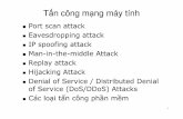 Tấn công m ạng máy tínhTấn công m ạng máy tính Port scan attack Eavesdropping attack IP spoofing attack ManMan--iinn--the the--middle Attackmiddle Attack Replay attack
