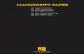 manuscript paper - Hal Leonard Online · manuscript paper manuscript paper 600 Carta Manuscript Paper 603 CD-Rom Manuscript Paper 604 Children’s Manuscript Paper 603 General Manuscript