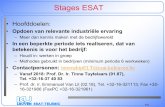 Stages ESATtuytelaa/Stages2004-2007... · 2018-10-24 · EVL Stages ESAT: Voor/Tijdens de stage –Ziekteverzekering voor EER-landen(EHIC) –Burgerlijke aansprakelijkheid privéleven
