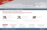 EUROPÄISCHE TDWI KONFERENZ 2016 - FLOW7 GmbH · TDWI Europe, in partnership with BARC, brings together one of the largest gatherings of international experts and educators to be