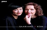 SAARIAHO X KOH - Cedille Records · 2020-01-14 · Saariaho’s violin concerto, Graal théâtre takes its title from the Jacques Roubaud novel of the same name. The title itself