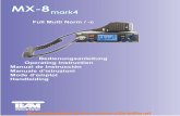 mx-8mark4 man update291211 RoadCOM manual · en 6 pin plug 2 Kanaal selectie omhoog [p] 3 Kanaal selectie omlaag [q] 4 Push to talk toets [PTT] 5 Oproeptoon toets [SIGNAL] 6 LC display