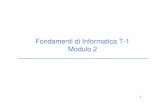 Fondamenti di Informatica T-1 Modulo 2 - unibo.itlia.deis.unibo.it/Courses/FondT1-1718-INF/lezioni/modulo... · 2017-11-01 · Fondamenti di Informatica T-1 Modulo 2. 2 Obiettivi