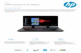 OMEN Laptop 15-dc1066no · Drevet av NVIDIA Turing™ GPU-arkitek tur Lyd Bang & Olufsen, doble høy ttalere, HP Audio Boost, DTS Headphone:X™-støtte Skjerm 39,6 cm (15,6" diagonalt)