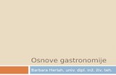 Osnove gastronomije - Študentski.net · Moderna evropska gastronomija (Pokorn, D. 2009) ... kuharska umetnost z razvojem poljedeljstva in iznajdbo lončarstva. Prehrana človeka