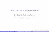 Recurrent Neural Networks (RNNs) - GitHub Pages · Recurrent Neural Networks (RNNs) Dr. Benjamin Roth, Nina Poerner CIS LMU Munchen Dr. Benjamin Roth, Nina Poerner (CIS LMU Munchen)
