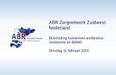 ABR Zorgnetwerk Zuidwest Nederland · deel van de bevolking (20 t/m 64-jarigen) Bron: Statline CBS ... •Hoewel de term ESBL strikt genomen staat voor de enzymen die de antibiotica