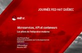 Microservices, API et conteneurs - Red Hat ... Microservices, Containers, APIs & Integration Days - Canada 2017 Transformation incrémentale Création d’une nouvelle fonction organisationnelle