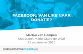 FACEBOOK: VAN LIKE NAAR DONATIE? - nlfl.nl · Hoe goed ken jij je Facebook-vrienden? A Ik weet hoeveel mensen mijn pagina liken B Ik heb voor dat ik ga posten een gevoel hoe mijn