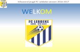 Infoavond jeugd FC Lebbeke seizoen 2016-2017 WELKOM · 2018-09-07 · Infoavond jeugd FC Lebbeke seizoen 2016-2017. Taak jeugdtrainers – volgens jaarplan. 11 tegen 11. MAAND THEMA.