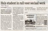 Huis student in ruil voor sociaal werk Parool... · Wethouder Hans Gerson (volks huisvesting) is enthousiast over een initiatief van de Vrije Universiteit en de woningcorporaties