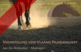 Jan De Boitselier - Manager · 1. SITUERING •Economische studie Vlaamse Paardensector –150.000 paarden –200.000 personen –3.550 voltijdse arbeidskrachten –1.750 bedrijven