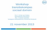 Presentatie: Transitiekompas Sociaal Domein · 2019-05-17 · Workshop transitiekompas sociaal domein Drs. F. (Frits) van Oosten adviespartner Stimulansz Drs. J. (Joost) Leemans,