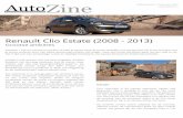 Autozine - Renault Clio Estate (2008 - 2013) · Renault Clio Estate (2008 - 2013) 1.5 dCi Corporate Maten en gewichten Lengte x breedte x hoogte 420 x 171 x 151 cm Wielbasis 258 cm