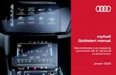 myAudi Quickstart manual · 2020-05-20 · Quickstart manual Deze handleiding is van toepassing op de Audi A1, A6, A7, A8, Q3, Q8 en de Audi e-tron. Connect overzicht Audi connect,